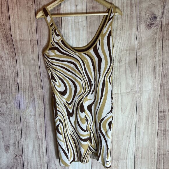 NWT RSQ Swirl Woman’s Bodycon Tank Dress Size Large Viscose Polyester Nylon - Picture 6 of 10